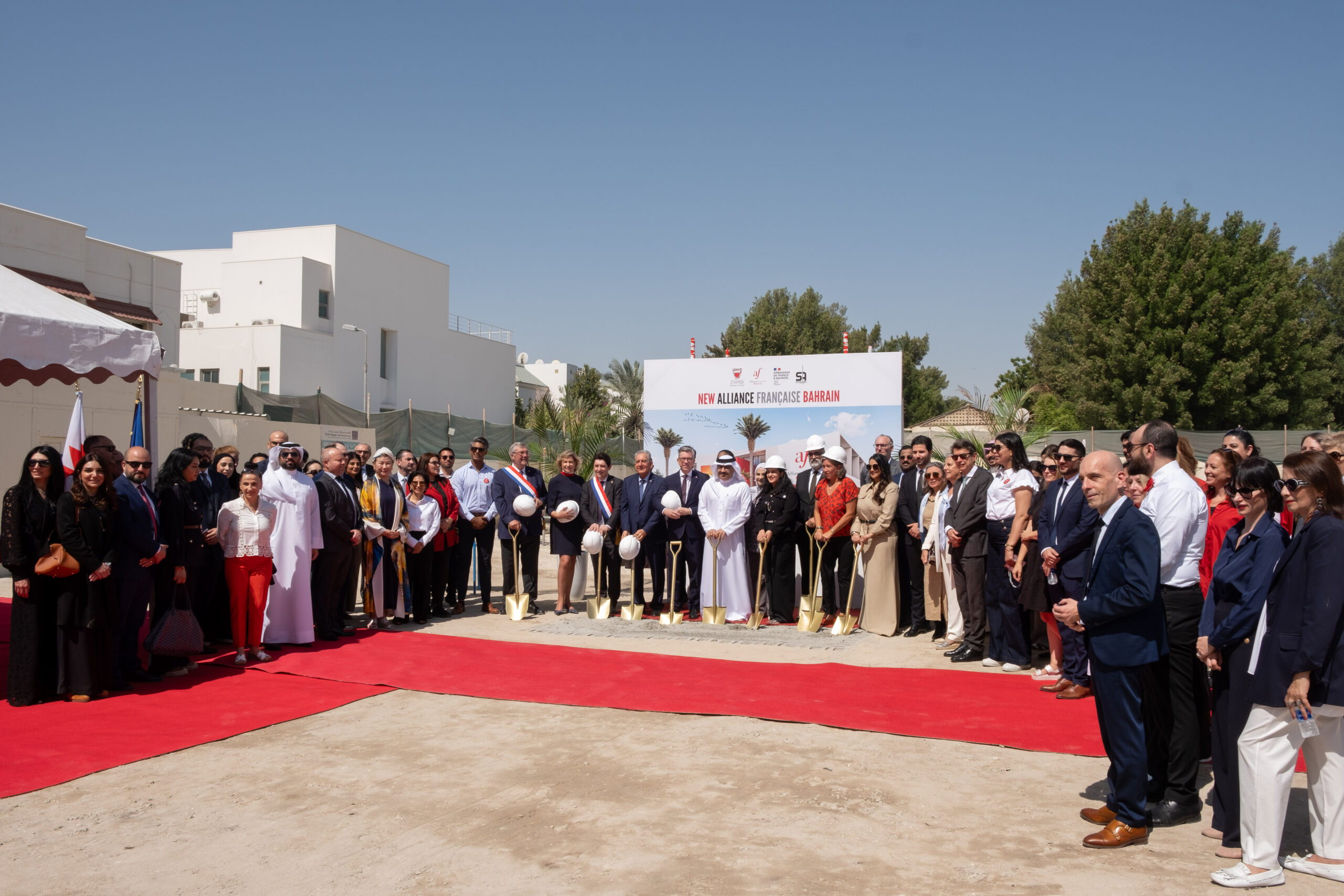 Guests gathered for the groundbreaking ceremony of the new headquarters in Adliya