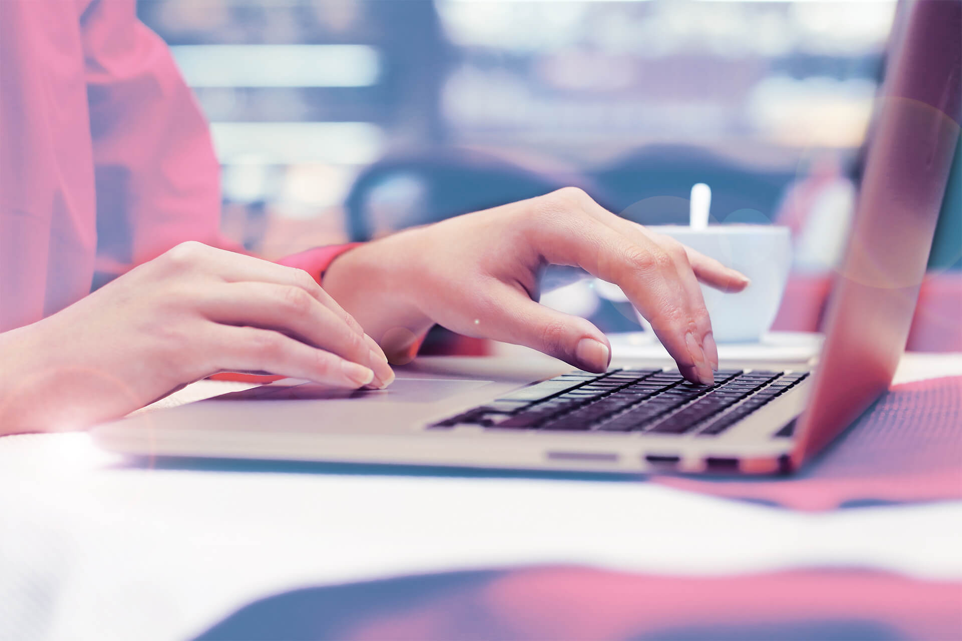 Registering online on a laptop